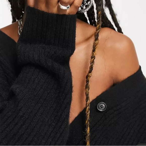 WEEKDAY SWAY RIB CARDIGAN BLACK - XS - Picture 3 of 6